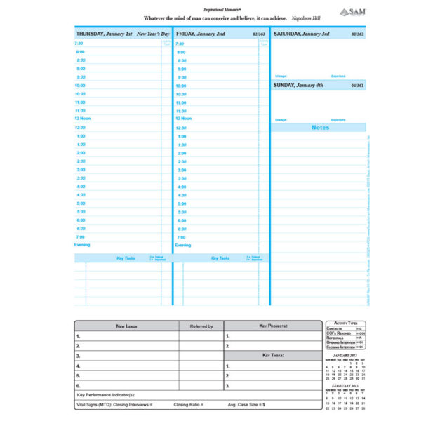 2025 SAM70® Sales Planner (30% smaller; 7.25” x 9.5”) (102SAM70-2025) - Image 7